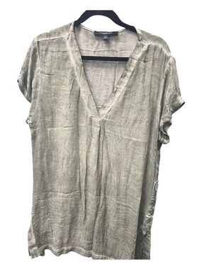Marc New York Olive V-Neck Short Sleeve Tunic